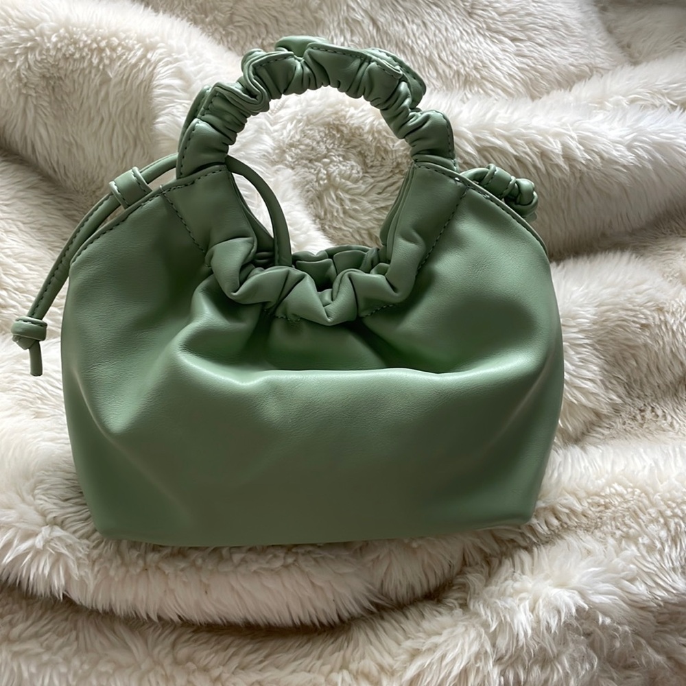 Green leather bag